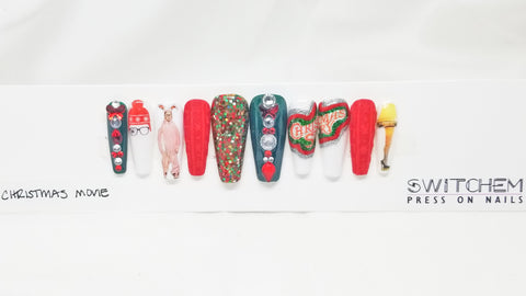 CHRISTMAS MOVIE SWITCHEM PRESS ON NAILS