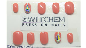 CORAL DROP SWITCHEM PRESS ON NAILS