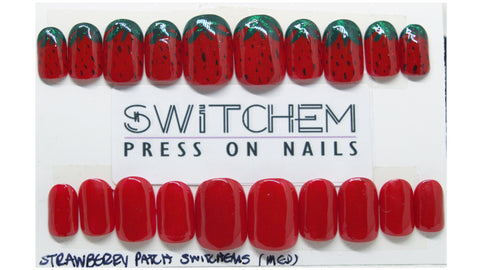 STRAWBERRY PATCH "SWITCHEMS" SWITCHEM PRESS ON NAILS