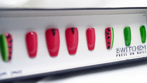 WATERMELON BUBBLEGUM SWITCHEM PRESS ON NAILS